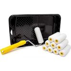 Foampro 4 "İnce Kaplama Boya Rulosu Kiti | 1 Plastik Boya Tepsisi, 1 Silindir Sapı, 10 Köpük Rulo | Mini Köpük Rulo Kiti W/Rulo Pan | Ev Boyama Malzemeleri Boya Araçları, Çok Renkli, 164 (164Kit)