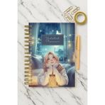 Fobinote Sert Kapak A5 Spiralli Ajanda Gece Lambası 15 x 21 cm Desenli Planlayıcı Defter