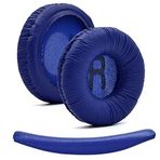fobun jbl kulaklik pedi jbl 450bt 460 500bt 510bt tune 600 t250 jr 300 jbl ile uyumlu kulaklık süngeri jbl kulaklik yastıgı (Koyu Mavi Sünger + Koyu Mavi Kafa Bandı)