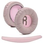 fobun jbl kulaklik pedi jbl 450bt 460 500bt 510bt tune 600 t250 jr 300 jbl ile uyumlu kulaklık süngeri jbl kulaklik yastıgı (Pembe Sünger + Pembe Kafa Bandı)