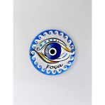 Foça Temalı Polyester Kabartmalı Nazar Magnet Çap: 7 Cm – Dekoratif Hediyelik Buzdolabı Süsü (Kod:1204)
