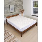 Foçatex Kuzu Yünü Dolgulu Pamuklu Kumaş Astar 4 Köşe Lastikli Kokusuz & Yıkanabilir Yatak Pedi ve Şiltesi - 120 x 200 cm - Beyaz