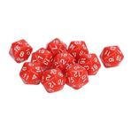 Fockety 10 Adet çokyüzlü Zar Seti, Rol Oynayan Masa oyunları Için 20 taraflı Zar, DND RPG MTG Zindan Ve Dragons Masa üstü Rulo Oyun oyunları (kırmızı)
