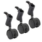 Fockety 3 Adet Döner Tekerlek Seti, 360° Dönen 16mm Metal Konstrüksiyon Işık Standı Frenli Tekerlek Seti, Ağır Hizmet Fotoğrafçılığı Fotoğraf Stüdyosu Video Için Frenli C Standı