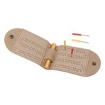 Fockety Cribbage Taşınabilir masa oyunu, deri, 2 parça düzenli, kompakt ve hafif, 4 kazık içerir, iç ve dış mekan eğlenceli, PU deri