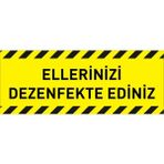 Focus Ellerinizi Dezenfekte Ediniz Uyarı Stickerı 30 x 11 cm - 5 Adet