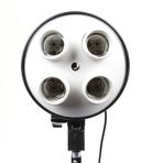 FocusFoto 4'ü 1 arada E27 Taban Soketi Bölücü Işık Lambası Ampul Kafa Adaptörü Şemsiye Tutucu İki Açma/Kapama Anahtarı Kontrollü Fotoğraf Stüdyosu Softbox için