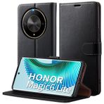 Focusor Onur Sihirli 6 Lite / Honor X9b / Honor X50 / Honor X50 Pro/honor X50 GT, Manyetik Cüzdan Deri Kılıf, TPU Sentetik Deri Darbeye Dayanıklı Kılıf, 3 Kart Yuvası, Siyah
