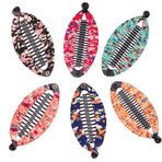 Fodattm 6'lı Set Bohemia Tarzı Sarılmış Bez Muz Saç Tokası Saç Tarak Saç Çene Klipsi Plastik Balık Şekilli Saç Tokası Saç Tokası Kadınlar için Saç Tokası (Medium)