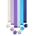 FoDau770 Düz Renk Yıldız Kağıt Şeritleri, 1080 Yaprak Origami Yıldız Kağıdı, Dekorasyon Kağıt Şeritleri, Sanat El Sanatları Hediye Kendin Yap Projesi için Renkli Dekorasyon Katlanır Kağıt - Mavi ve