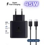 Fodos S25/S25+/S25 ULTRA/S25 FE/S25 Edge Uyumlu 45 Watt Süper Hızlı Şarj Aleti - Cihazı - Adaptör + Kablo - Beyaz