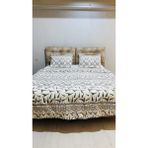 Foglio Çizgili Desenli Çift Kişilik Nevresim Takımı - Beyaz - Koyu Gri - 200 x 220 cm