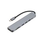 Fogy 100W 7İn1 Type C To 3X Usb, 1X 4K 30Hz Hdmi, 1X Tf-Sd Kart Ve 1X Pd Type C Çoğaltıcı Adaptör Hub