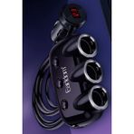 Fogy 120W Dijital Voltaj Göstergeli 3 Adet Çakmaklık ve 2 Adet USB Çıkışlı Pd Hızlı Araç Şarj - Siyah