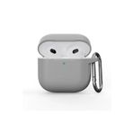 Fogy AirPods 4. Nesil ile Uyumlu Liquid Silicone HQ Tıpalı Silikon Kılıf, Gri