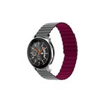Fogy Amazfit Pace ile Uyumlu Parçalı Çizgili Tasarım Ayarlanabilir Mıknatıslı Kordon, Gri-Kırmızı