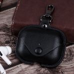 Fogy Apple Airpods Pro 2 Uyumlu Deri Şık Görünümlü Çanta+Asma Aparatı Kılıf - Siyah