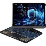 Fogy Apple iPad Air 11 4/5 Nesil M1/m2 10,9 Uyumlu 360 Dönebilen Rgb Işıklı Transparan Tasarım Klavyeli Kılıf - Siyah