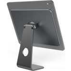 Fogy Apple İpad Air 13 M2-M3 2024/2025 Uyumlu 360° Dönen Yüzen Alüminyum Alaşım Taban Güçlü Mıknatıs Dock iPad Standı Masa için - Gri