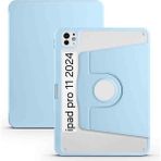 Fogy Apple Ipad Pro 11INÇ M4 2024 Için Kalem Bölmeli 360 Dönebilen Case A2836 A2837 A3006 - Açık Mavi