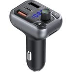 Fogy Earldom Bluetooth Usb3.0 ve Type C Pd Hızlı Şarj Fm Transmitter Araç Çakmaklık Şarj Aleti - Siyah