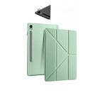 Fogy Galaxy Tab S10 Fe/s9 Fe 10,9 ile Uyumlu Kılıf Tri Folding Kalem Bölmeli Standlı Kabak, Açık Yeşil