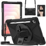 Fogy Galaxy Tab S11 2025 Case Ergonomik Tasarım Ipli ve Kolay Kullanım Zırh Tablet Kılıfı - Siyah - Gri