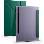 Fogy Galaxy Tab S7 Fe Lte (T737-T736-T733-T730) Kalemlikli Premium Standlı Katlanabilir Uyku Modu Özellikli Tablet Kılıfı - Koyu Yeşil