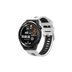 Fogy Galaxy Watch 3 41mm ile Uyumlu Bükülmelere Ve Kırılmalara Dayanıklı Renkli Esnek Silikon Kordon, Beyaz-Siyah
