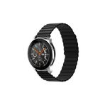 Fogy Galaxy Watch Active 2 44mm ile Uyumlu Parçalı Çizgili Tasarım Ayarlanabilir Mıknatıslı Kordon, Siyah