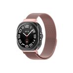 Fogy Galaxy Watch Ultra 47mm ile Uyumlu Milanese Metal Hasır Kordon Pembe, Pembe