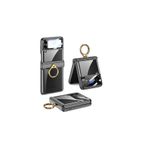 Fogy Galaxy Z Flip 4 ile Uyumlu Kapak Parmak Tutuculu Kamera Korumalı Kılıf, Siyah