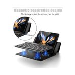 Fogy Galaxy Z Fold 5 ile Uyumlu Standlı Bluetooth Klavyeli Ve Keyboard Kapak, Koyu Yeşil