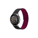 Fogy Honor Magic 2 46mm ile Uyumlu Parçalı Çizgili Tasarım Ayarlanabilir Mıknatıslı Kordon, Siyah-Kırmızı