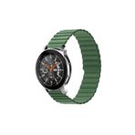 Fogy Honor Magic 2 ile Uyumlu 46 mm Parçalı Çizgili Tasarım Ayarlanabilir Mıknatıslı Kordon, Yeşil