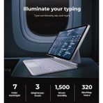 Fogy Ipad Air 11 Inç 2024 M2 Çipli Uyumlu Magic Keyboard Touchpad Rgb Işıklı Türkçe Q Klavyeli Kılıf - Beyaz