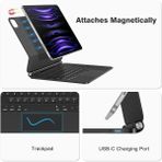 Fogy Ipad Air 11 Inç M2 6. Nesil 2024 Uyumlu Magic Keyboard Touchpad Işıklı Türkçe Q Klavyeli Kılıf