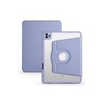Fogy Ipad Pro 11 Inç 2021 3.Nesil ile Uyumlu Kalem Bölmeli Dönebilen Standlı Kılıf (A2377-A2459-A2301-A2460), Lavendery Gray