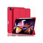 Fogy Ipad Pro 12.9" 2021.2022 5. 6 Nesil ile Uyumlu Kılıf Kılıf Kalem Bölmeli ORJ Smart Case Kabak, Kırmızı
