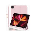 Fogy Ipad Pro 12.9" 2021.2022 5. 6 Nesil ile Uyumlu Kılıf Kılıf Kalem Bölmeli ORJ Smart Case Kabak, Pudra