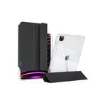 Fogy İpad Pro 12.9" 2021.2022 5. 6 Nesil ile Uyumlu Kılıf Pen Charge Şeffaf Kalem Bölmeli Case, Siyah
