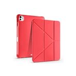 Fogy İpad Pro 7.Nesil 13"inç M4 2024 ile Uyumlu Kılıf Kalem Bölmeli Standlı Tablet Case A2837 A2929, Kırmızı