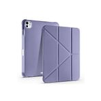 Fogy İpad Pro 7.Nesil 13"inç M4 2024 ile Uyumlu Kılıf Kalem Bölmeli Standlı Tablet Case A2837 A2932, Mürdüm