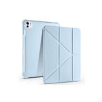 Fogy İpad Pro 7.Nesil 13"inç M4 2024 ile Uyumlu Kılıf Kalem Bölmeli Standlı Tablet Case A2837 A2933, Mavi