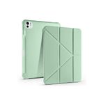 Fogy İpad Pro 7.Nesil 13"inç M4 2024 ile Uyumlu Kılıf Kalem Bölmeli Standlı Tablet Case A2837 A2934, Açık Yeşil