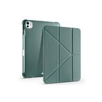 Fogy İpad Pro 7.Nesil 13"inç M4 2024 ile Uyumlu Kılıf Kalem Bölmeli Standlı Tablet Case A2837 A2935, Koyu Yeşil