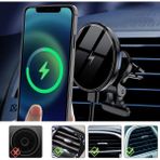 Fogy Kablosuz Magsafe Wireless Şarjlı Araç Telefon Tutucu Ayaklı Magnetic Iphone Seri 14 13 12 Pro Max - Siyah