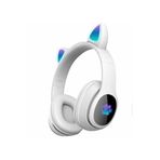 Fogy Kedi Kulağı Tasarım Rgb Işıklandırma Bluetooth Kulaklık, Beyaz