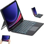 Fogy Samsung Galaxy Tab S10 Plus/S9 Fe Plus Için Keyboard Bluetooh Işıklı Standlı Klavyeli Tablet Kılıfı - Siyah