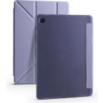 Fogy Samsung Galaxy Tab S6 Lite SM-P610 10.4" Kılıf + Kalem Uyku Modlu Kalem Bölmeli Arkası Yumuşak Silikon Smart Standlı Kapaklı Tri Folding Tablet Kılıfı Siyah - Mor